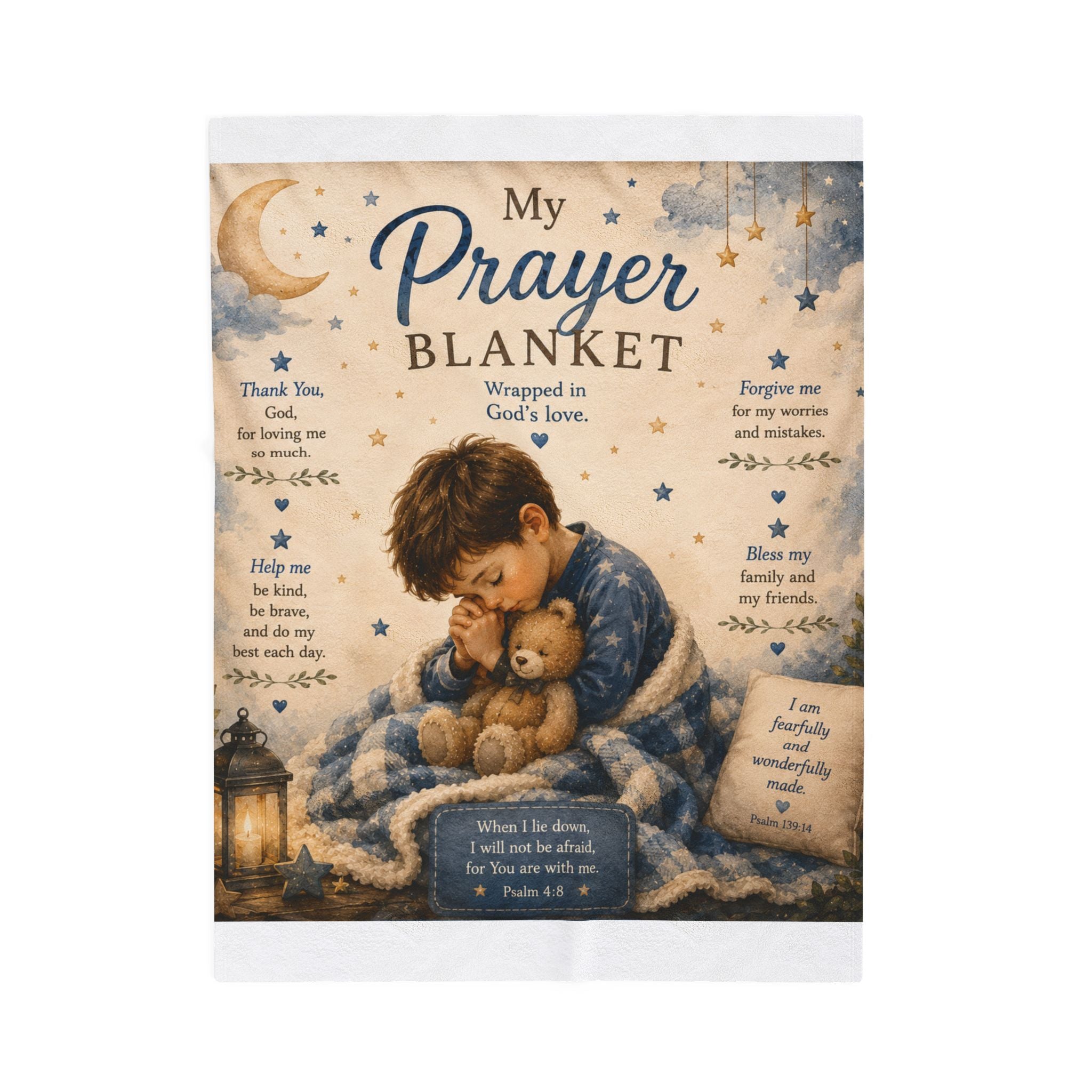 Prayer Blanket Velveteen Plush Blanket — "My Prayer Blanket" Inspirational For Boys Throw