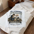 Christian Inspirational Plush Blanket — "Be Strong and Courageous" Raised on Faith Throw