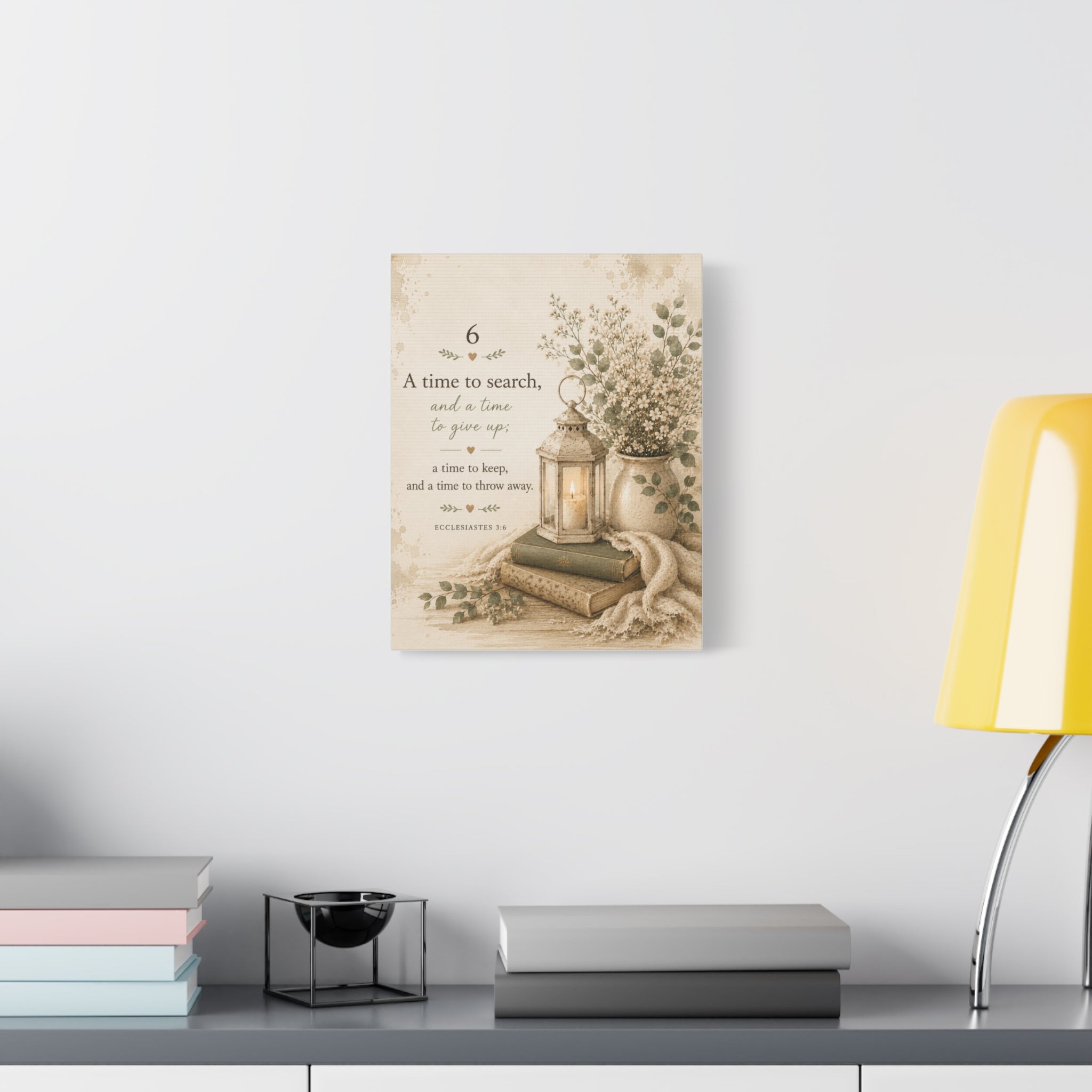 Inspirational Ecclesiastes Wall Canvas — “A Time to Search” Matte Stretched Art