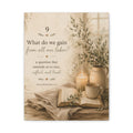Rustic Scripture Canvas Wall Art – Ecclesiastes 3:9 Inspirational Home Decor
