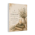 Ecclesiastes 3:7 Canvas Wall Art — Vintage Floral Candle Scripture Print