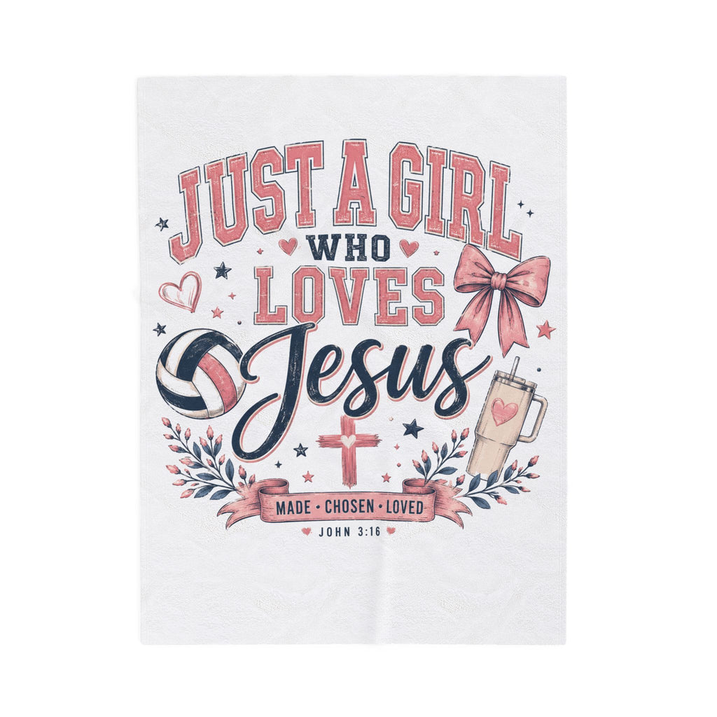 Velveteen Blanket — "Just A Girl Who Loves Jesus" Faith Throw